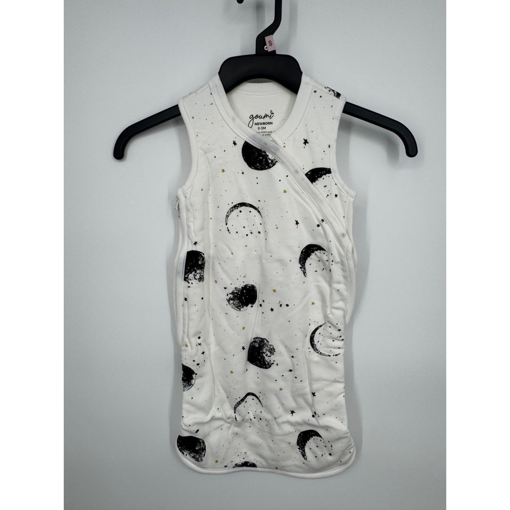 NWT Goumi Slumber‎ sleep sack Sleepbag Babies 0-3M White Many Moons Print